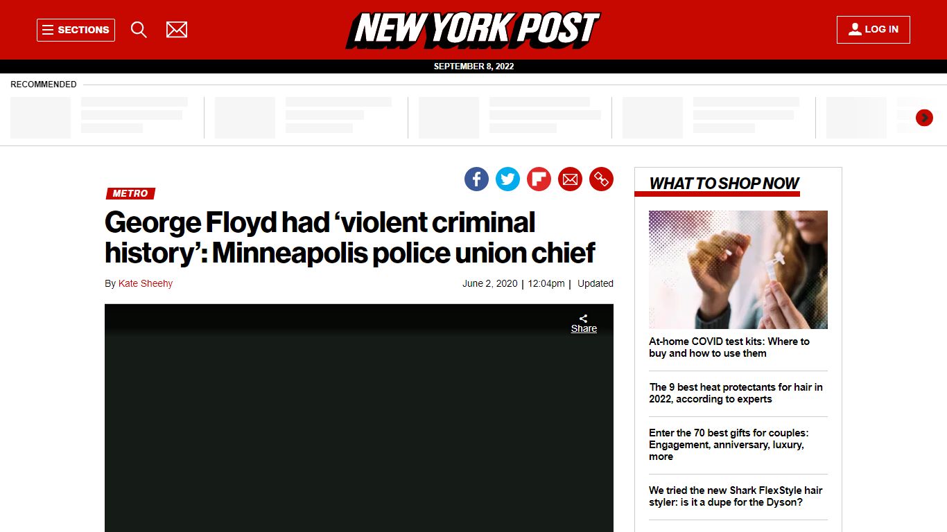 George Floyd had ‘violent criminal history’: Minneapolis police union chief
