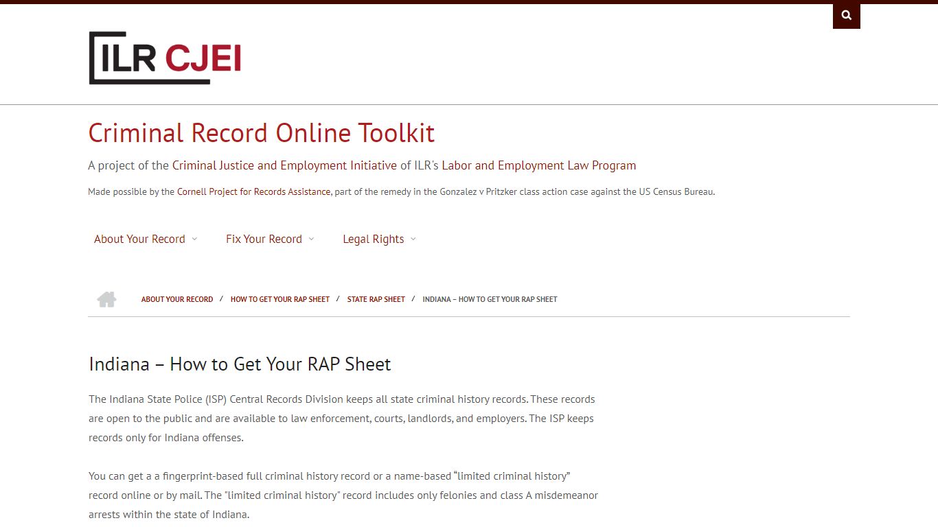 Indiana – How to Get Your RAP Sheet | Criminal Justice and Employment ...